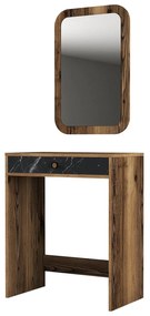 Masă de toaletă Logan (negru marmură + Nuc). 1088443