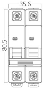 Siguranta automata 2P, 32A, curba de declansare C, capacitate de rupere 4.5kA, Braytron