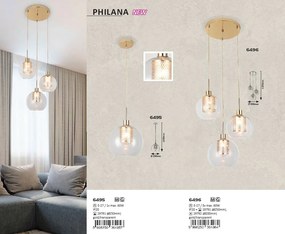 Lustra, Pendul modern cu abajur din sticla Philana 6495 RX