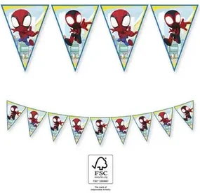 Omul Păianjen Spidey ghirlandă cu steaguri FSC 2,3 m