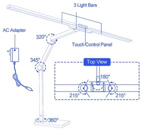 Brilagi-LED Lampă de birou tactilă dimabilă VARIO LED/24W/230V 3000-6500K negru