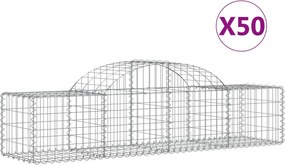 vidaXL Coșuri gabion arcuite 50 buc, 200x50x40/60 cm, fier galvanizat