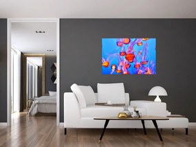 Tablou cu meduse în mare (90x60 cm)