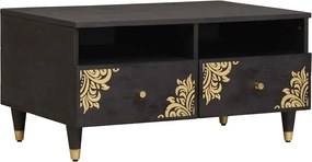 vidaXL Masă de cafea Negru 80 x 54 x 40 cm Lemn de mango solid