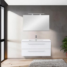 Dulap inferior Vario Clam 100 cu lavoar stejar-alb