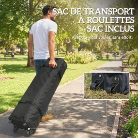 Outsunny Pavilion de grădină 3 x 6 m pop up pavilion pliant reglabil pe înălțime protecție UV50+ montaj ușor gri închis | Aosom Romania