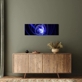 Tablou cu spirale albastre (cu ceas) (90x30 cm)