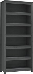 vidaXL Bibliotecă, gri, 80x35x183 cm, lemn masiv de pin