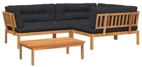 3209490 vidaXL Set canapele de grădină cu perne din paleți 4 piese lemn acacia