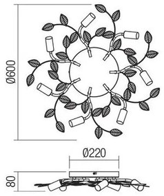 Lustră aplicată TIARA 7xE14/28W/230V Redo 02-981