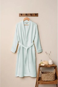 Halat verde mentă S/M din muselină Kimono – Foutastic