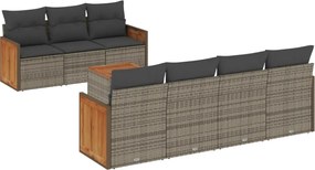 vidaXL Set canapele de grădină cu perne, 8 piese, gri, poliratan