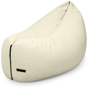 Fotoliu puf pentru copii crem cu tapițerie din țesătură bouclé Clip Clap 115 – SLOWDOWN