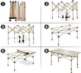 Masa pentru catering CATERFOLD 53x51 cm, bej