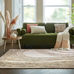Covor portocaliu/crem din lână 160x230 cm Abstract Swirl – Flair Rugs