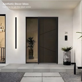 Brilagi - Aplica de perete LED pentru exterior LINEAR, 32 W, 230 V, 3000 K, IP65, negru