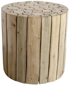 Taburet din lemn de eucalipt, natur, H30/D30 cm