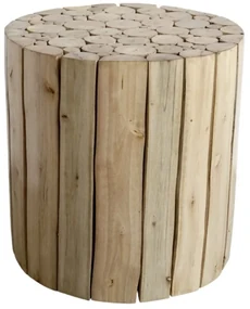 Taburet din lemn de eucalipt, natur, H30/D30 cm