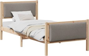 vidaXL Cadru de pat cu headboard Gri taupe 100 x 200 cm țesătură