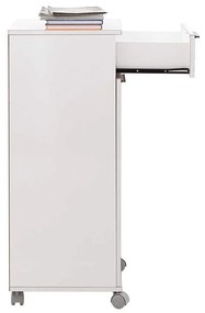 Corp Mobil Adore Diamond, cu usa, sertar si rotile, Alb, 50 x 100 x 40 cm