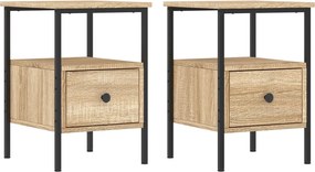 vidaXL Noptiere, 2 buc., stejar sonoma, 34x36x50 cm, lemn compozit