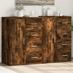 vidaXL Dulapuri, 2 buc., stejar fumuriu, 59x39x80 cm, lemn compozit