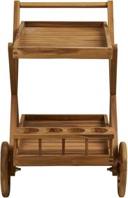 Măsuță de servire cu roți din lemn masiv 50x86 cm Pasaku – House Nordic