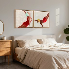 HOMCOM Set de 2 Tablouri pe Pânză, Artă Murală Modernă, Imprimare Artistică de Perete pentru Sufragerie și Salon cu Cârlige Incluse, 40x40 cm | Aosom Romania