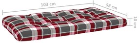 Canapea coltar de gradina din paleti, alb, lemn de pin tratat model rosu carouri, Canapea coltar, Alb, 1