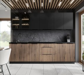 Dulap de sus, negru, SIBER 60 G-72 1F