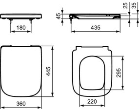 Vas wc suspendat rimless Ideal Standard i.Life A cu functie bideu si capac inclus