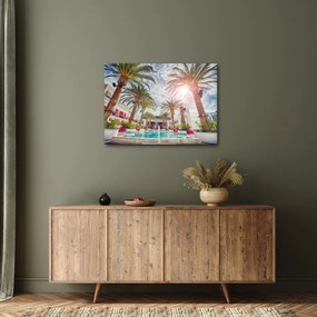 Tablou - palmier cu bazin (70x50 cm)
