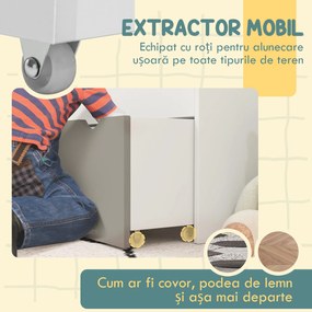 AIYAPLAY Bibliotecă pentru Copii 3-8 Ani cu 3 Rafturi și Sertar Inferior, din MDF, 62.5x30x70 cm, Gri | Aosom Romania