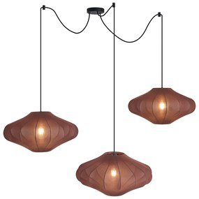 Lampă suspendată Japandi maro 50cm 3 lumini - Plu