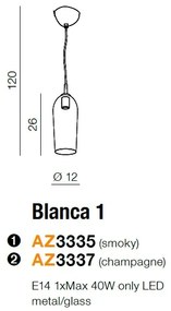 Pendul design modern Blanca 1 champagne ZZ AZ3337