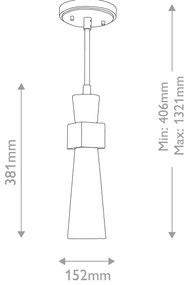Elstead KRISTY-MP-DG-OPAL - Pendul pe tijă KRISTY, 1xE27/40W/230V, Ø 15,2 cm, finisaj cupru