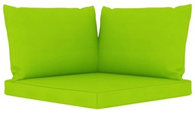 Set mobilier de gradina cu perne verde aprins, 12 piese verde aprins, 3x colt + 5x mijloc + 4x suport pentru picioare, 1