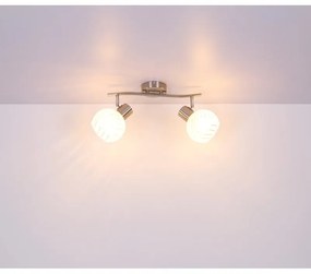 Aplica de perete / tavan cu 2 spoturi design modern WILLY nichel