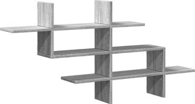 vidaXL Raft de perete, gri sonoma, 124,5x18x60,5 cm, lemn prelucrat