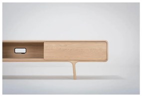 Comodă TV din lemn masiv de stejar cu 2 sertare Gazzda Fawn