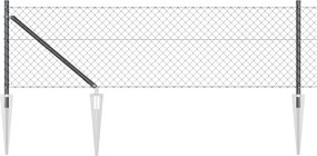 vidaXL Stâlp de gard. Gri 10 x 0,6 m (plasă de 40 x 40 mm) Oțel și PVC