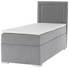 Pat boxspring, pat de o persoană, gri deschis, 80x200, dreapta, BILY