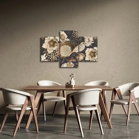 Tablou - Flori aurii pe fundal întunecat (90x60 cm)