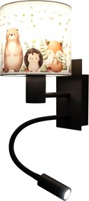 Brilagi - Lampă LED flexibilă BOBO 1xE27/25W/230V + LED/3W negru/alb/cu motive animale