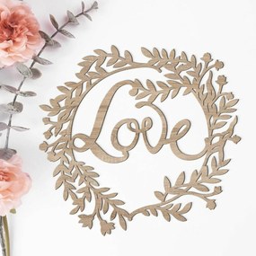 DUBLEZ | Coroniță decorativă din lemn pentru ușă - Love