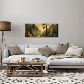 Tablou - Soare strălucind prin pădure (120x50 cm)
