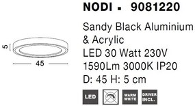 Plafoniera LED design modern Nodi negru 45cm