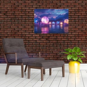 Tablou - Planete pe apă (70x50 cm)