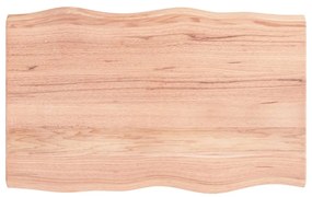 363942 vidaXL Blat masă, 80x50x(2-4) cm, maro, lemn tratat contur organic