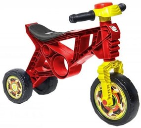 Motocicleta cu functie de trotineta fara pedale pentru copii NOVOKIDS™ EVO Balance Bike, Cu claxon, Maxim 30 Kg, 3 roti, Stabilitate mare, Rosu